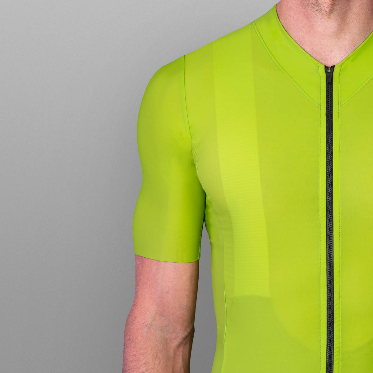 slim race fit cycling jersey in all clean lime style